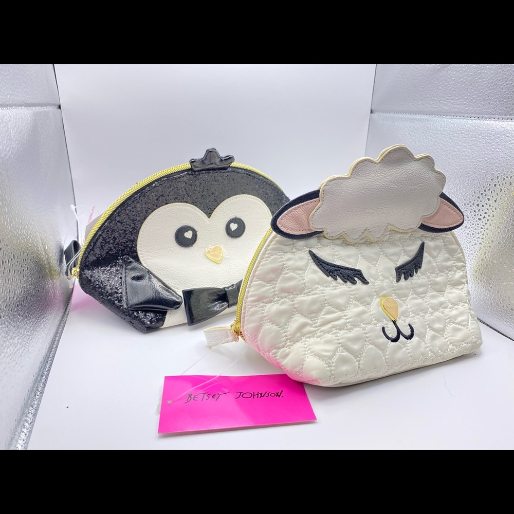 Set of Lamb and Penguin Makeup Bags